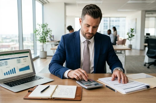 Meridian loan advisor reviewing documents with client
